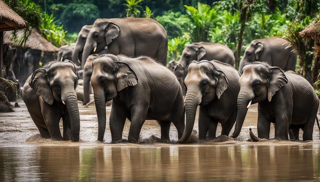 Elephant Mud Fun at Bali Zoo
